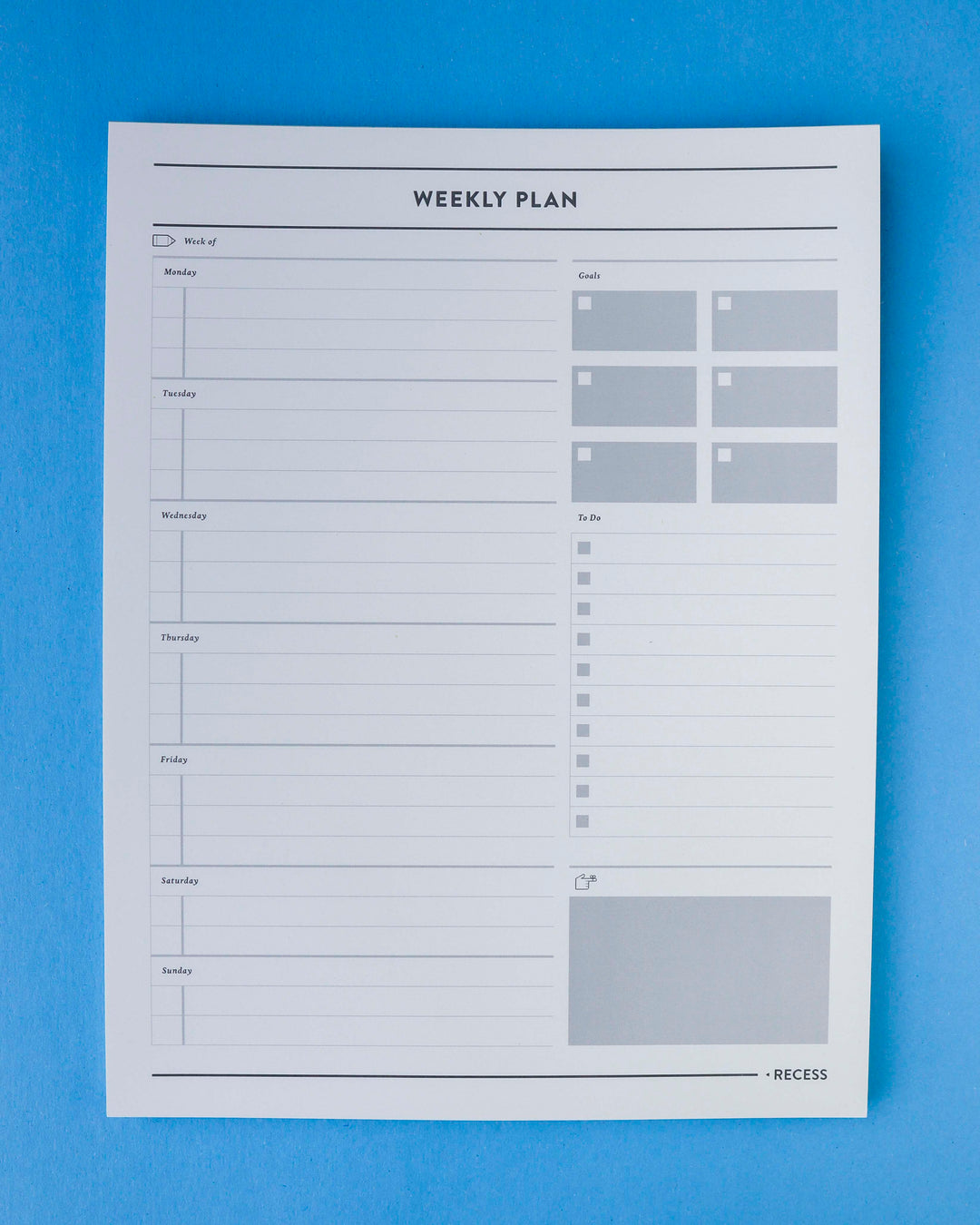 Recess : Large Weekly Planner Pad
