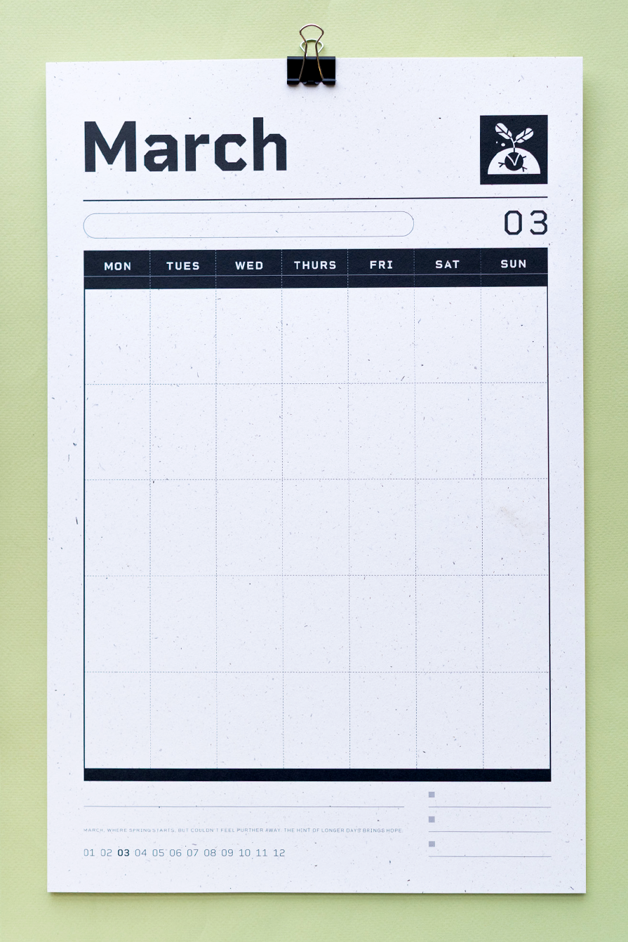 Recess : Undated Calendar : Strange Year