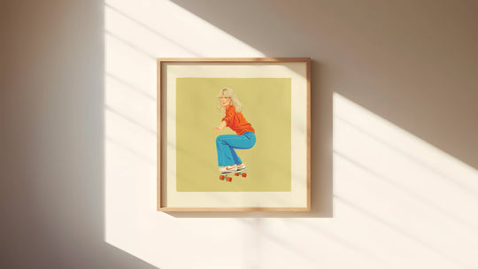 Artbaby : Farrah Fawcett Skateboard 1976 Art Print