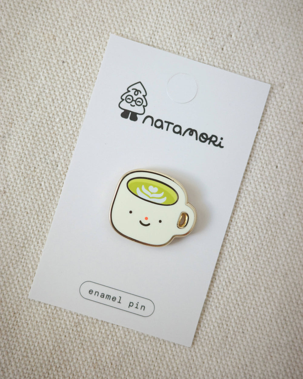 Natamori : enamel pin : Matcha latte