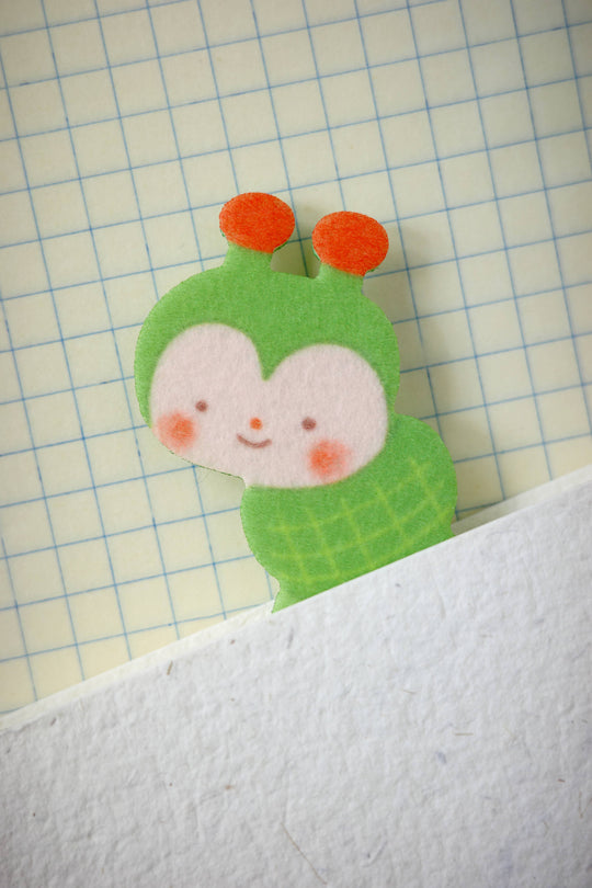Natamori : Caterpillar • felt bookmark