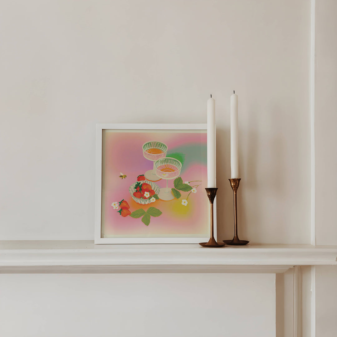 Artbaby : Strawberry Rainbow Cocktail Art Print