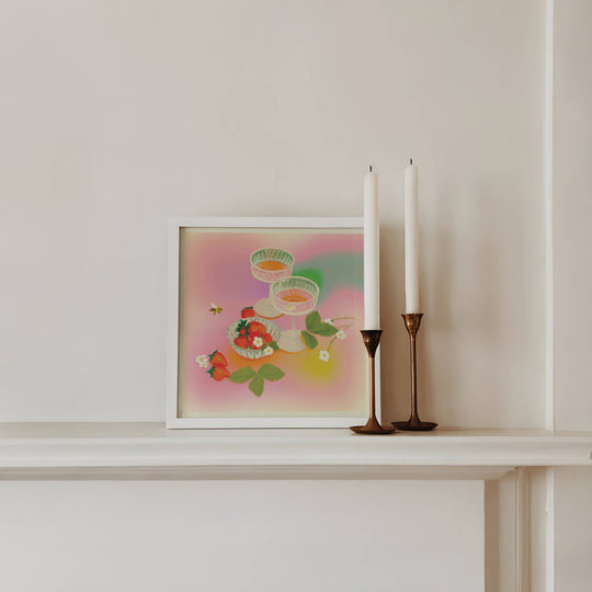 Artbaby : Strawberry Rainbow Cocktail Art Print