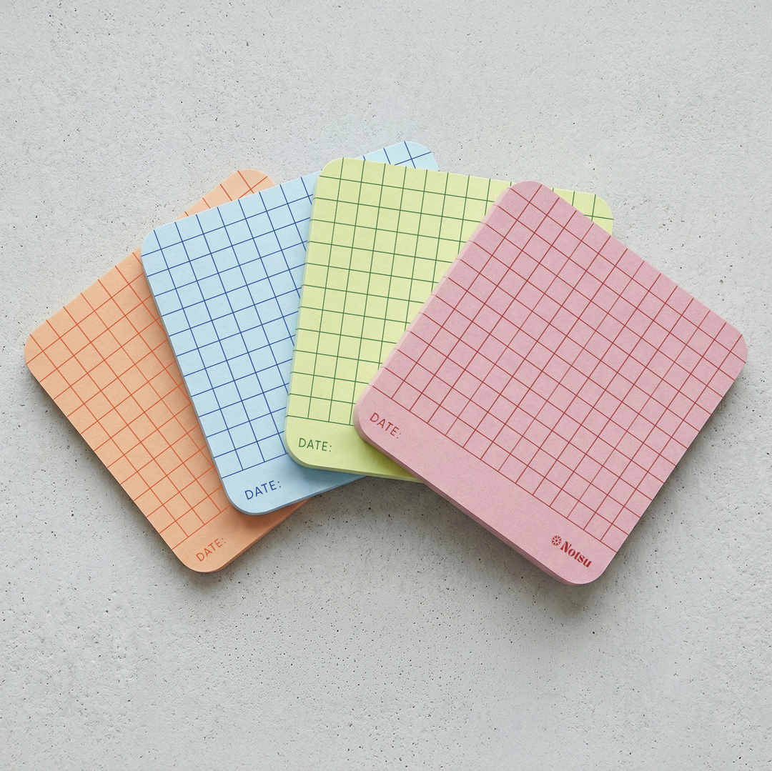 Notsu : 3x3 Sticky Notes 4pk : Graph Grid