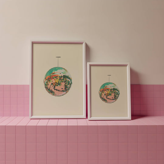 Artbaby : Vintage Discoball/Mirrorball Art Print