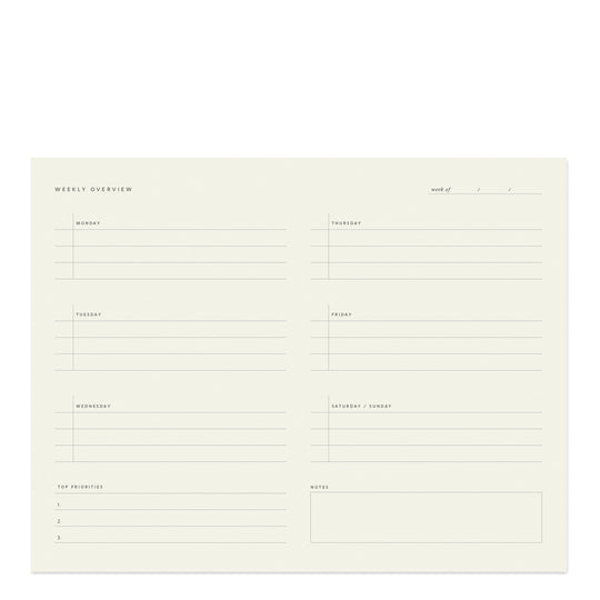 Ramona & Ruth : Ramona & Ruth : Weekly Overview Notepad