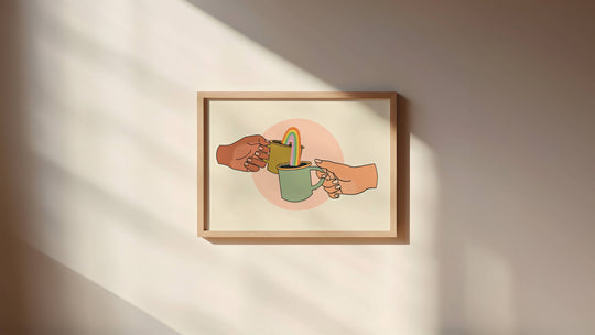 Artbaby : Coffee Cheers Rainbow Art Print