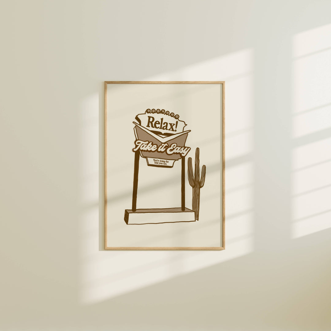 Artbaby : Vintage Western Motel Self Love Quote Art Print