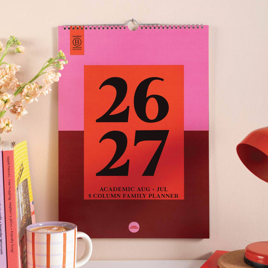 2026 - 2027 A3 Family Wall Calendar | Academic Year | Bold Block