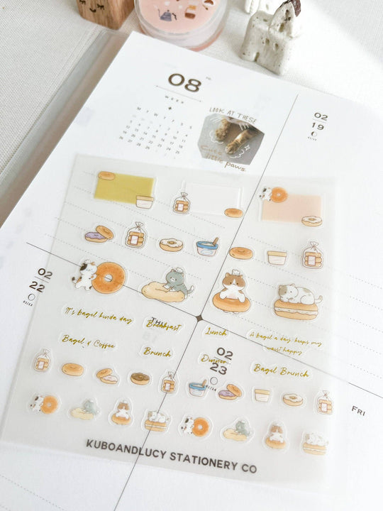 Kuboandlucy Stationery Co | Cookie Cat Clear Sticker Sheet