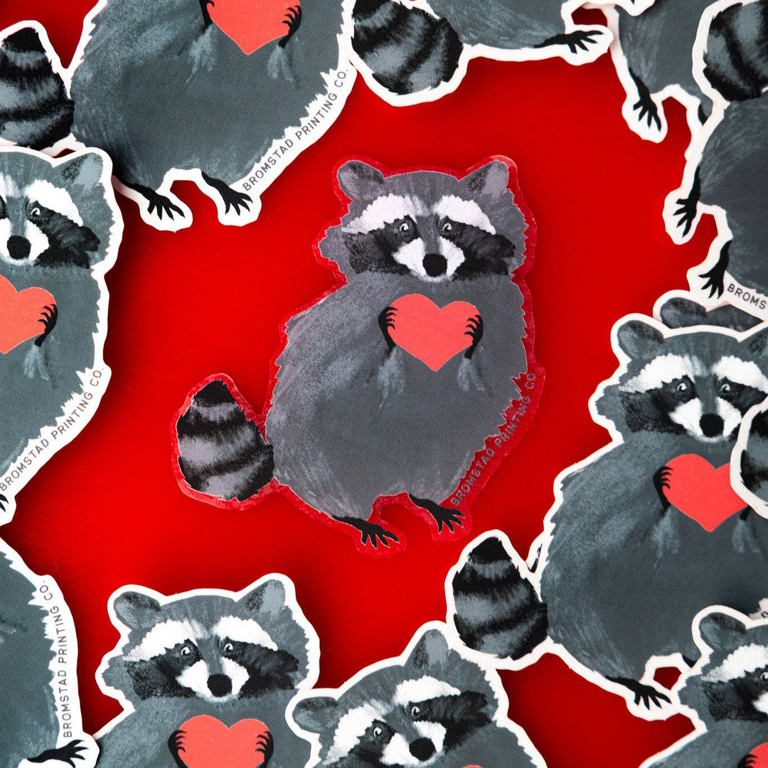 Bromstad Printing : Raccoon Love Clear Sticker