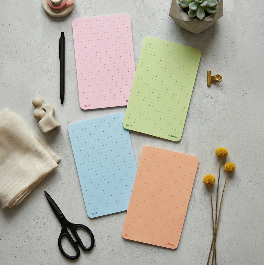 Notsu : Note Cards 3x5in : Chroma Colored Dot Grid