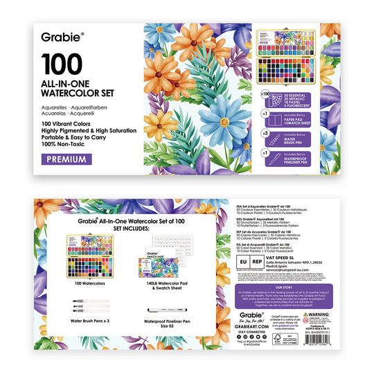 Grabie : All-In-One Premium Watercolour Set of 100