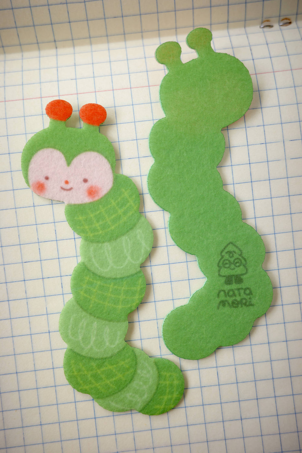 Natamori : Caterpillar • felt bookmark