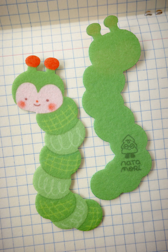 Natamori : Caterpillar • felt bookmark