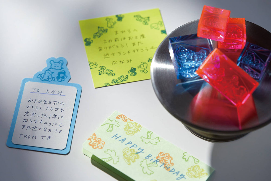 KING JIM : KORI JIRUSHI Color Acrylic Stamp : 6pcs Set