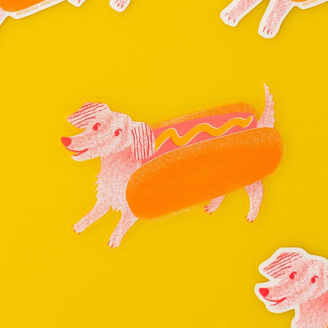 Bromstad Printing : Hot Dog Clear Sticker