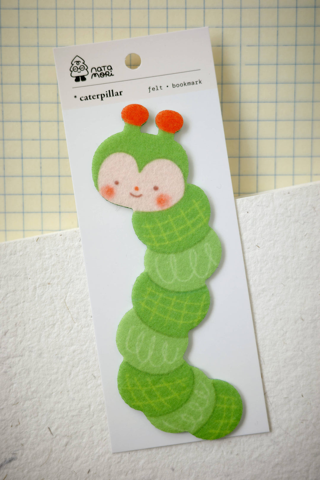 Natamori : Caterpillar • felt bookmark