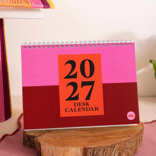 2027 Desk Calendar | Bold Block