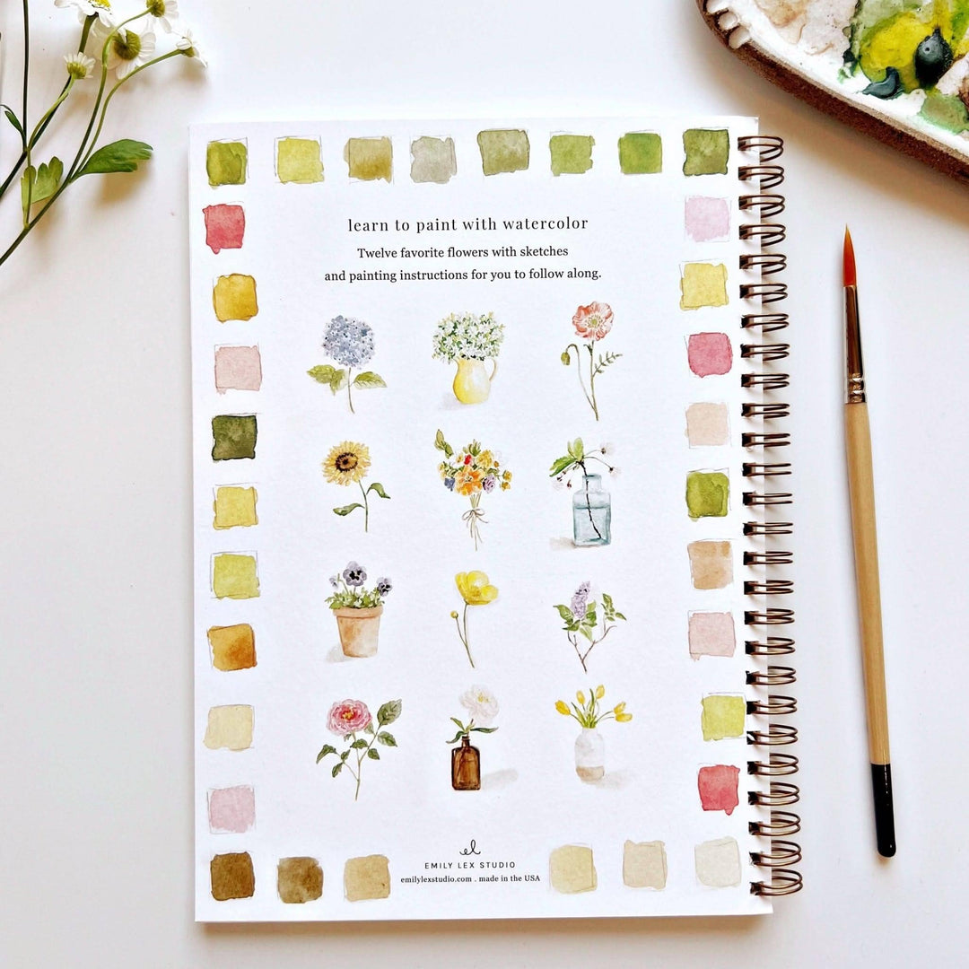 Emily Lex :  Flowers watercolour workbook