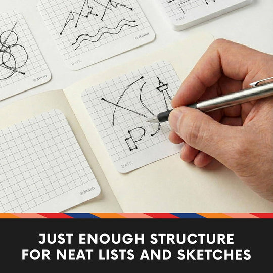 Notsu : Sticky Notes 4pk : White Graph Grid