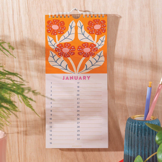 Undated Birthday Calendar | Les Fleurs
