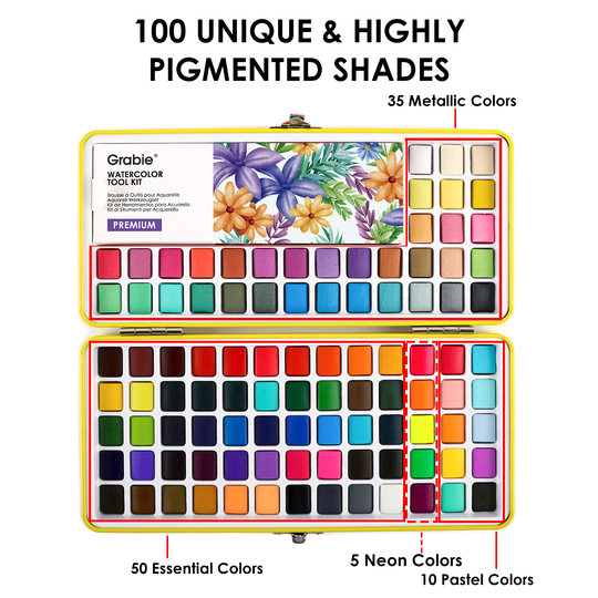 Grabie : All-In-One Premium Watercolour Set of 100