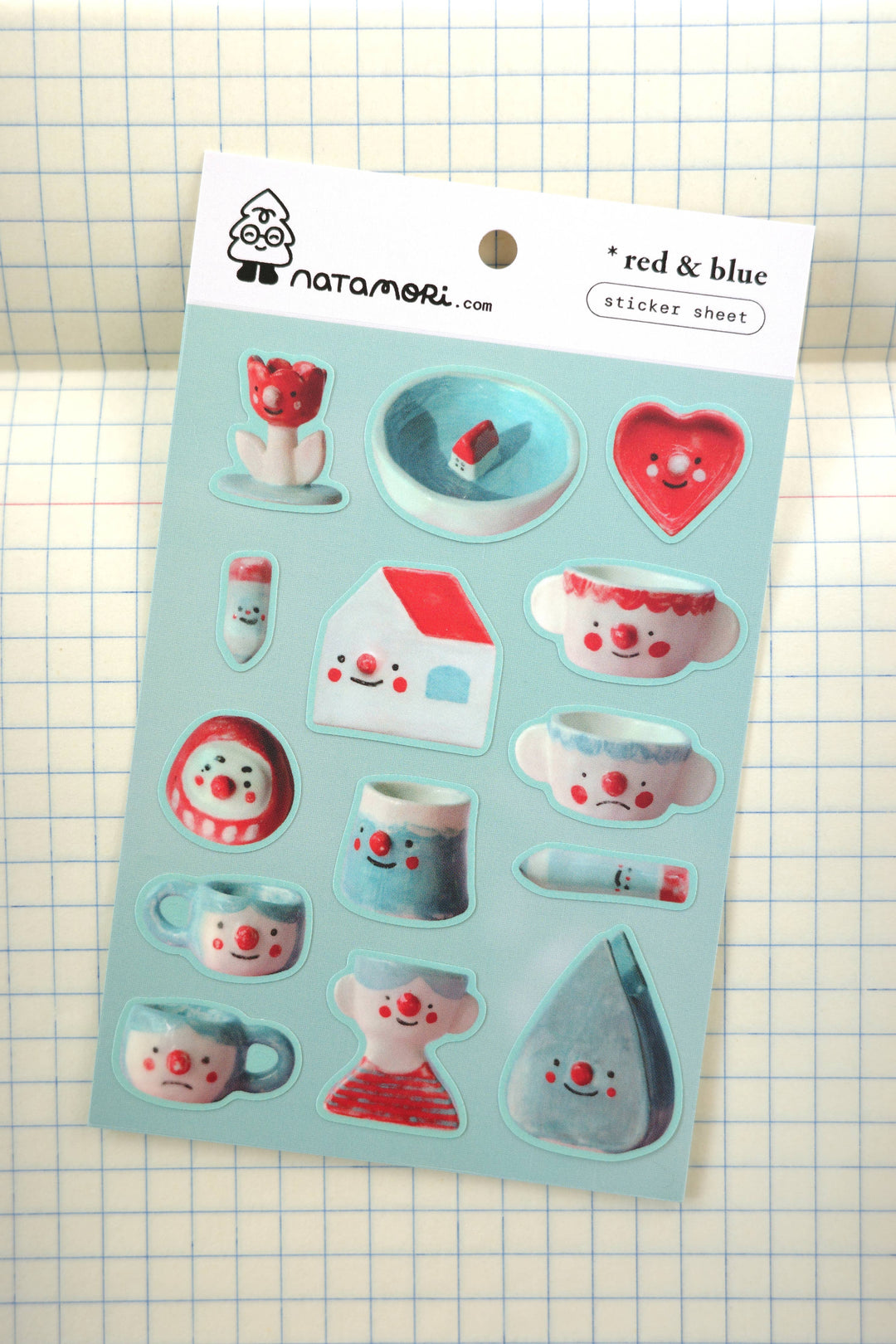 Natamori : Sticker Sheet : Red & Blue