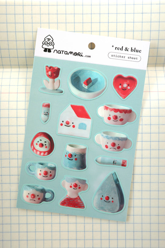 Natamori : Sticker Sheet : Red & Blue