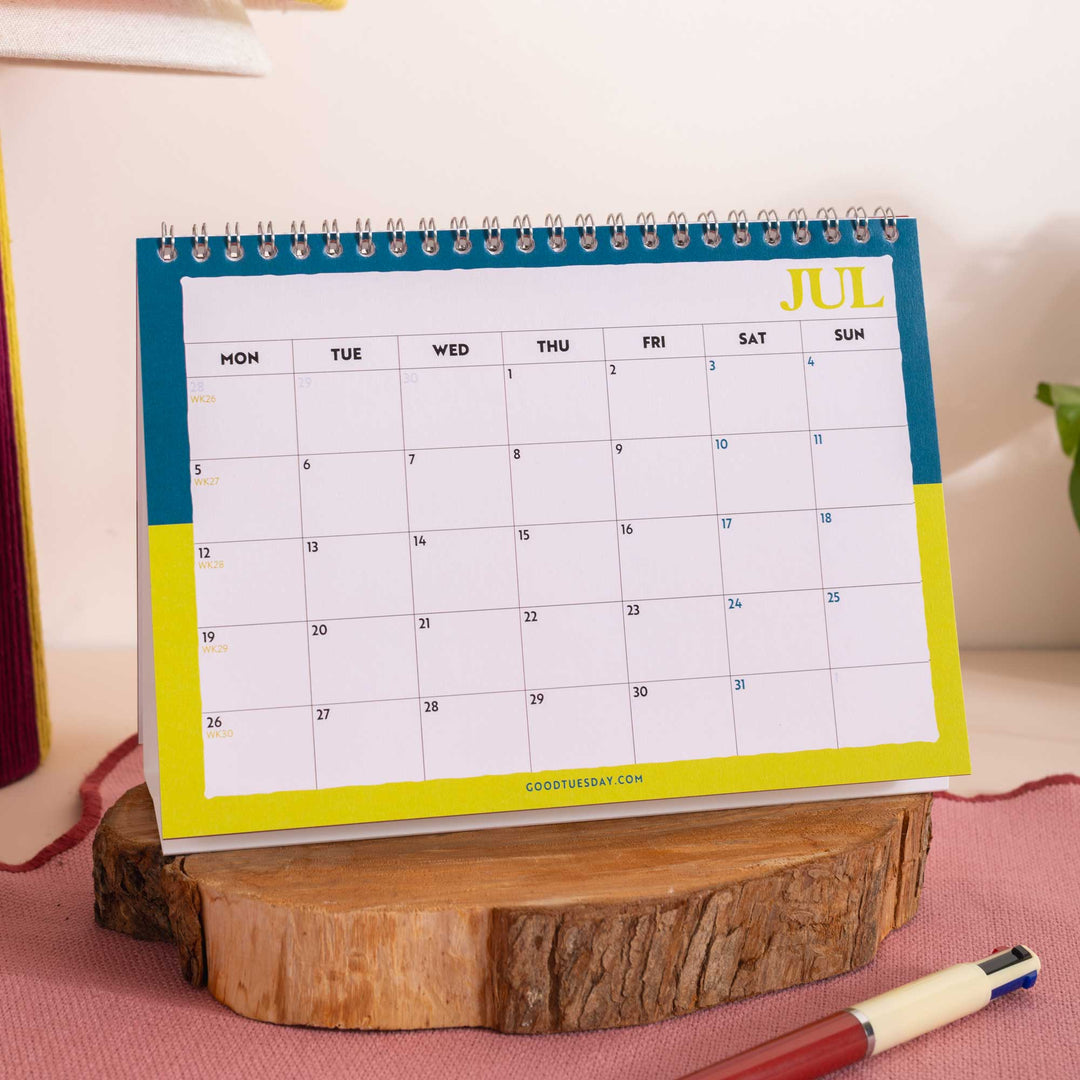 2027 Desk Calendar | Bold Block