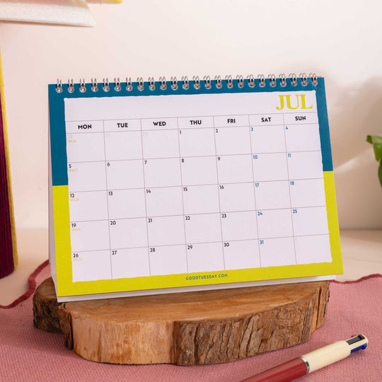 2027 Desk Calendar | Bold Block
