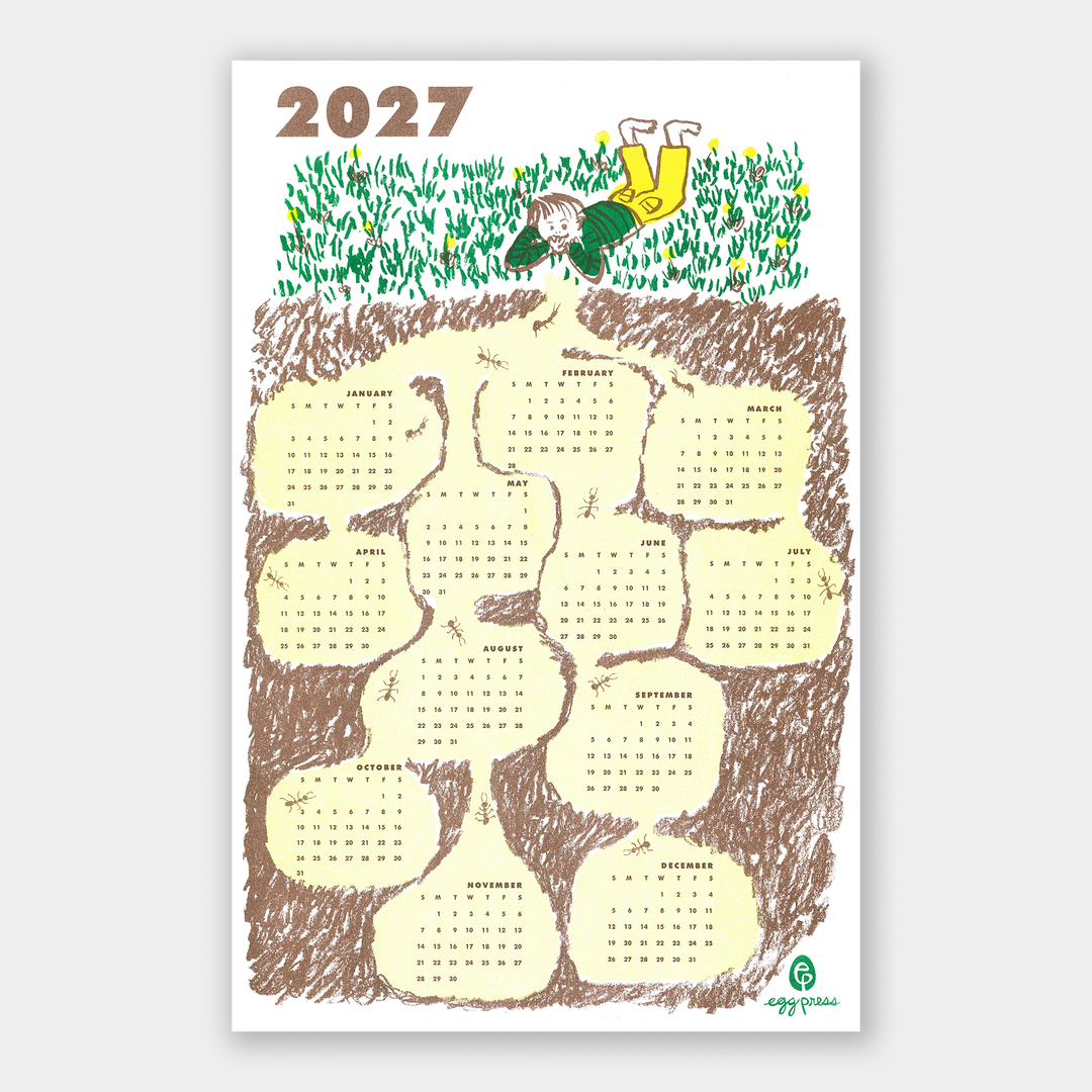 Ant Hill 2027 Calendar Illustrated Risograph PrintEgg Press Manufacturing :