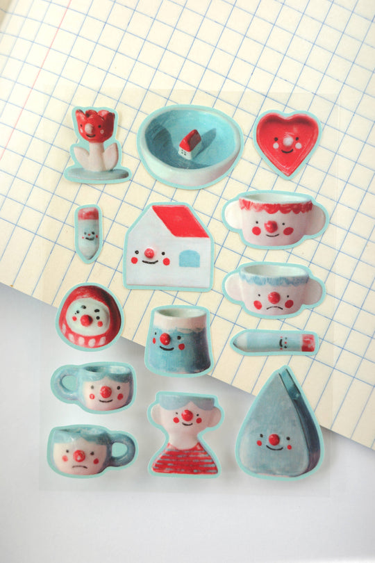 Natamori : Sticker Sheet : Red & Blue