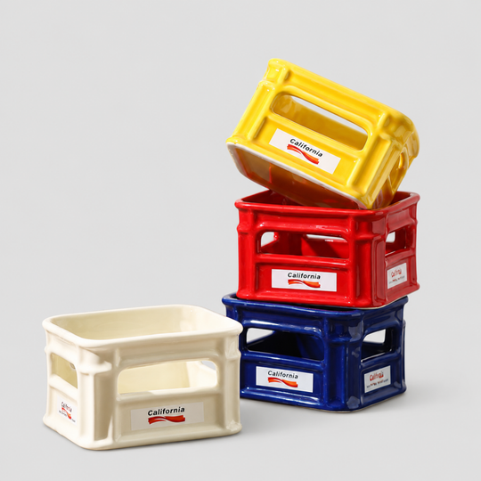 Dayla : Creative Ceramic Crate‑Shaped Snack Bowl