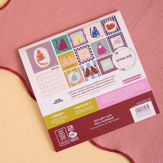 2027 Compact Wall Calendar | Arty Cats