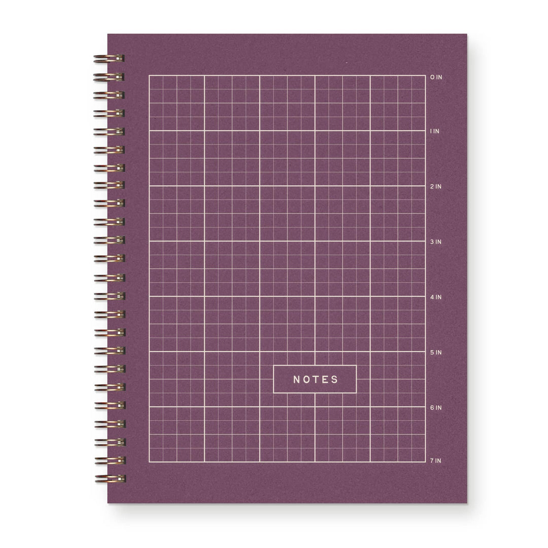 Ruff House : Ruler Grid Notes Journal : Lined Notebook : Plum