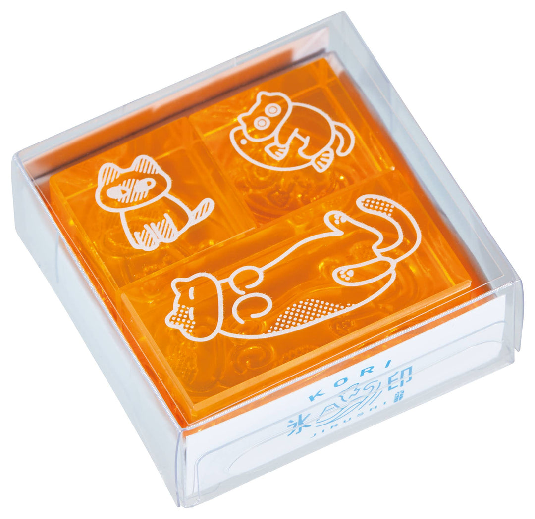 KING JIM : KORI JIRUSHI Color Acrylic Stamp : 3pcs Set