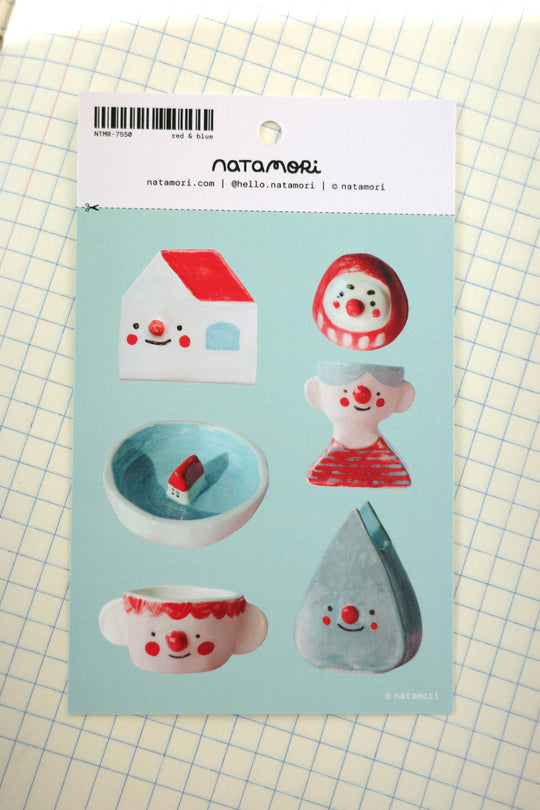 Natamori : Sticker Sheet : Red & Blue