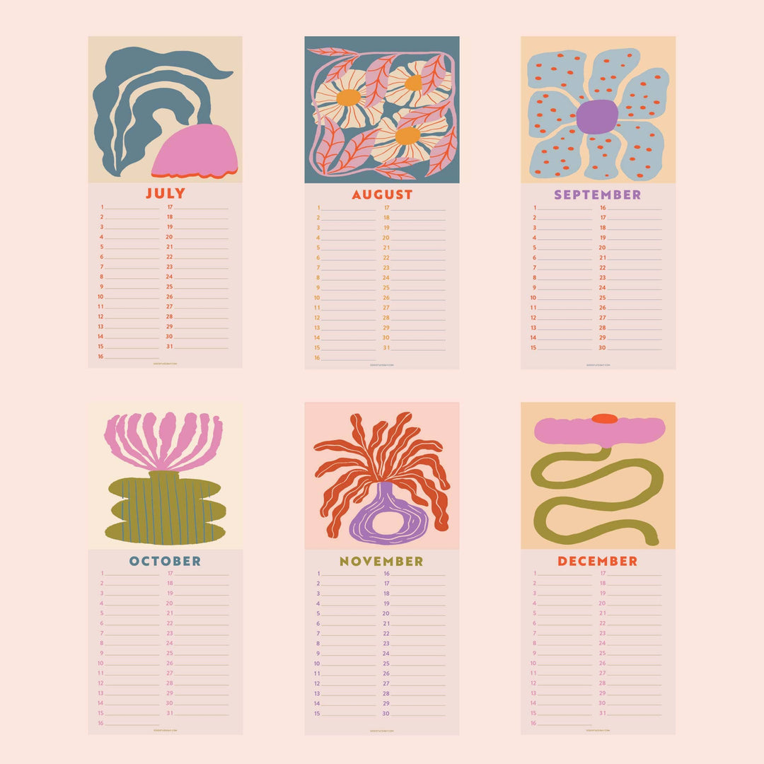 Undated Birthday Calendar | Les Fleurs