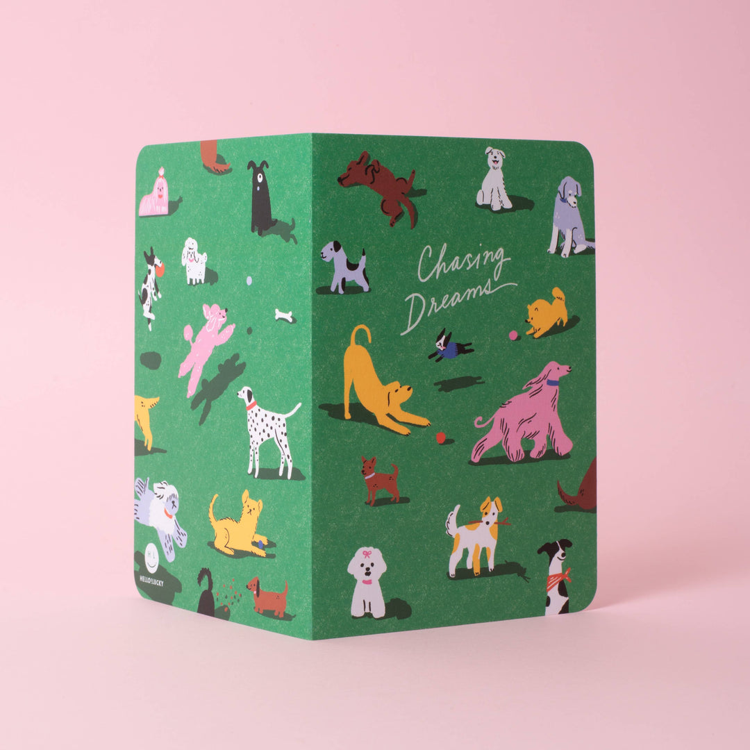 Egg Press Manufacturing : Dog Park Chasing Dreams B6 Blank Notebook