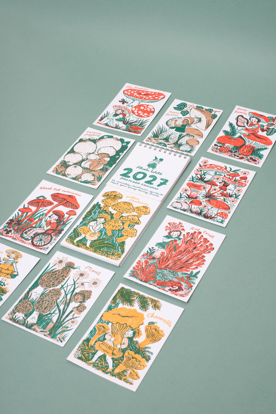 Egg Press Manufacturing : 2027 Gnomes & Mushrooms Postcard Wall Calendar Phoebe Wahl