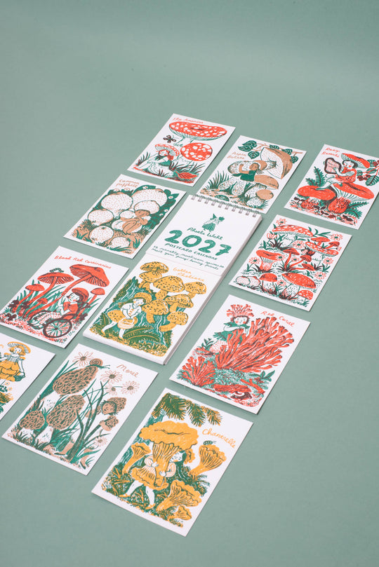 Egg Press Manufacturing : 2027 Gnomes & Mushrooms Postcard Wall Calendar Phoebe Wahl
