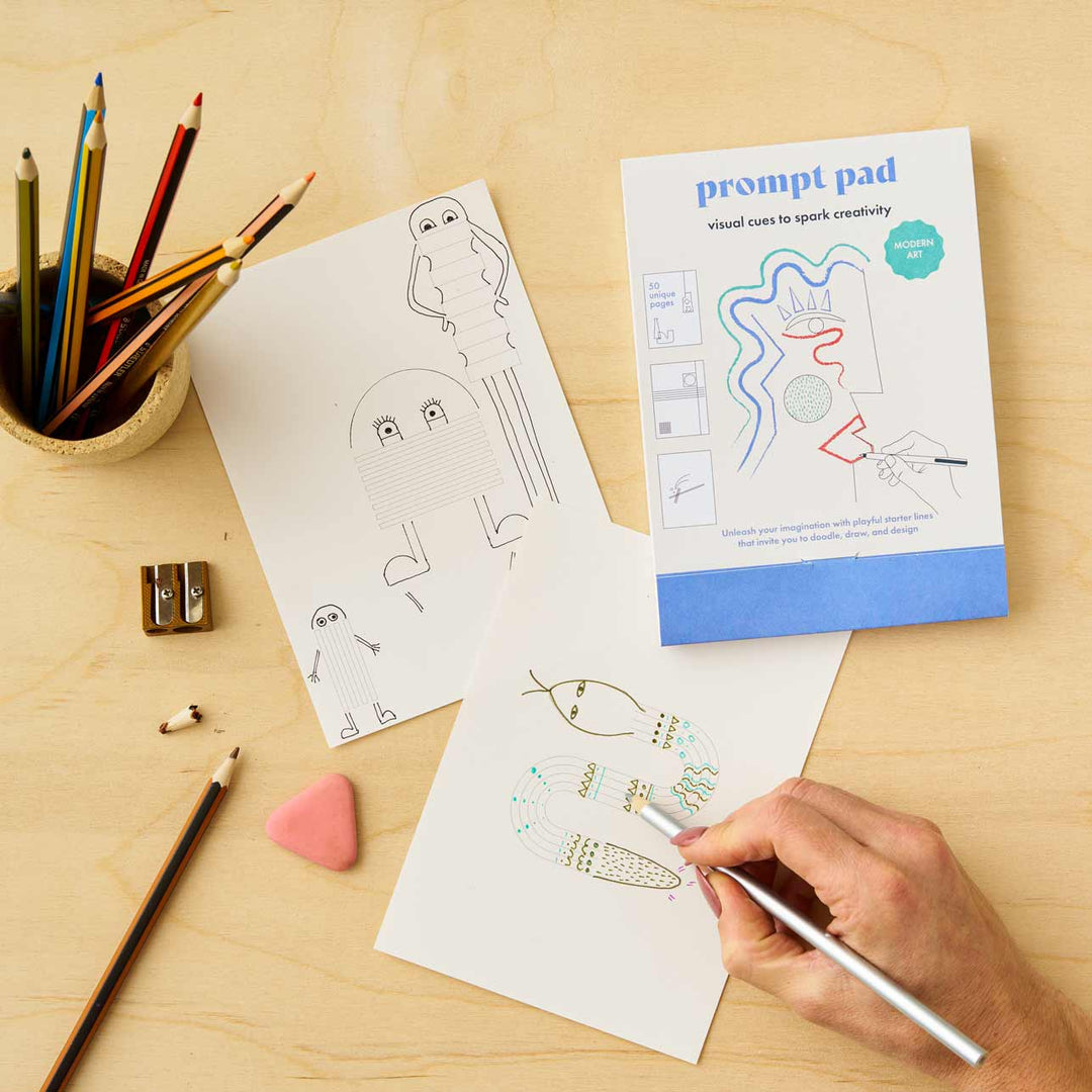 Modern Art Prompt Pad - Creative Sketchbook and Mindful Drawing Pad